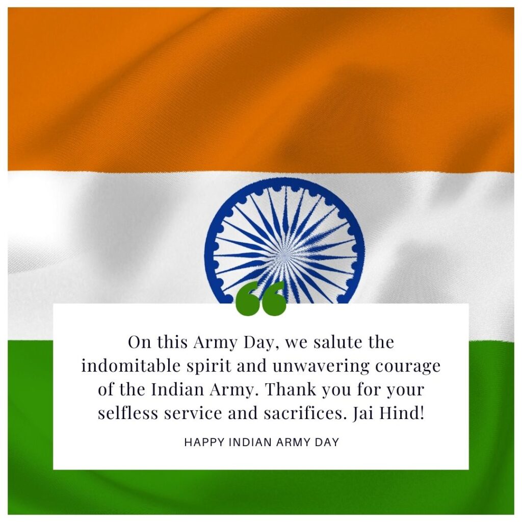 On this Army Day, we salute the indomitable spirit and unwavering courage of the Indian Army. Thank you for your selfless service and sacrifices. Jai Hind!